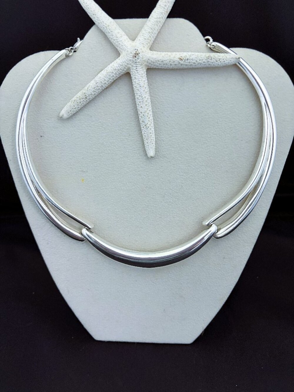 Vintage Necklace Reed House Silver-tone Hinged Cable Collar Necklace NWOT